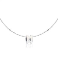 Hermes Cage d'H Necklace White in Lacquer With Gold